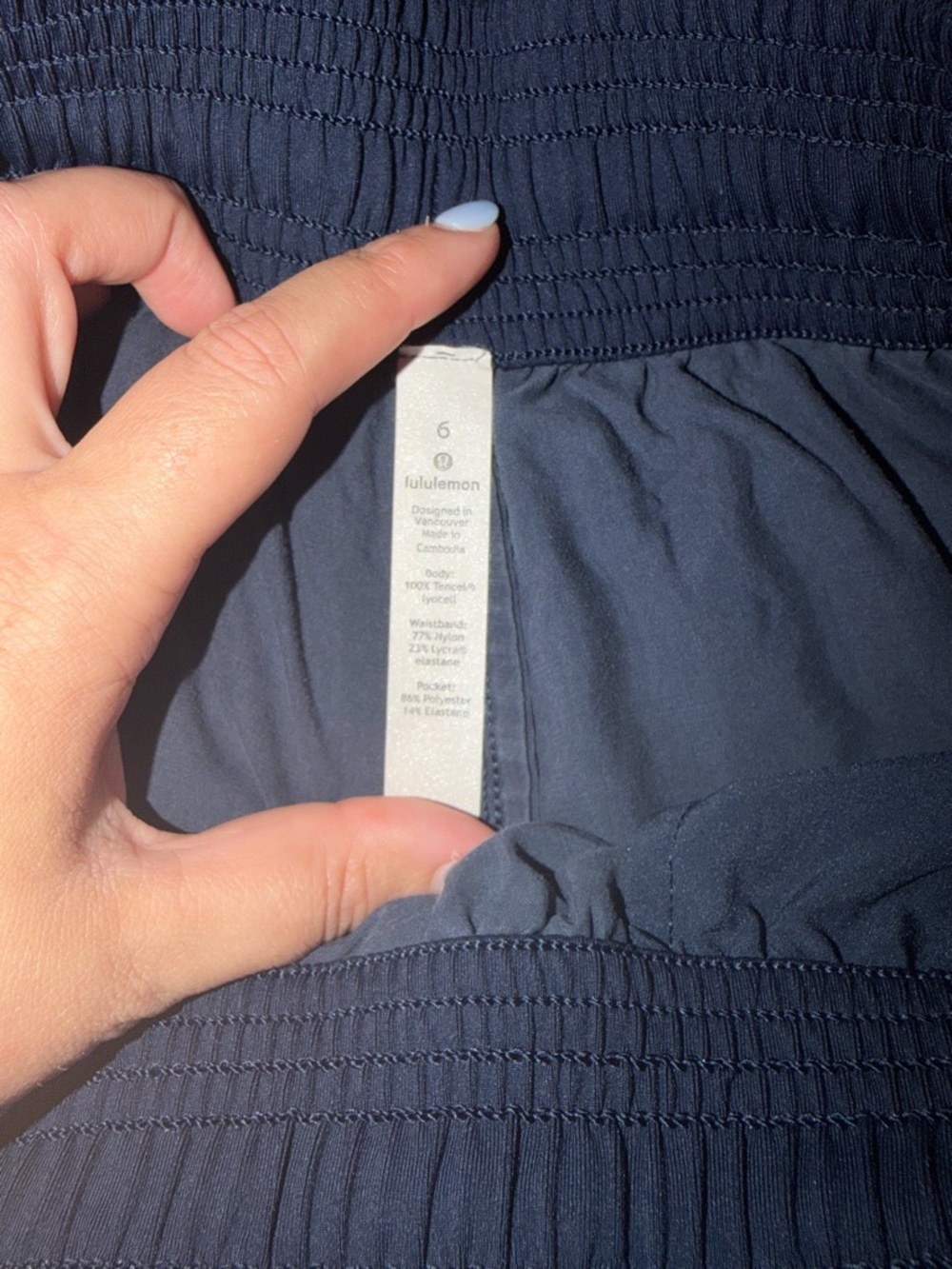 ⚡️Lululemon Navy Elastic Waist Drawstring Shorts - Picture 5 of 5